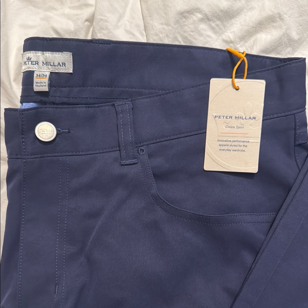 Peter Millar Crown Sport Pants Navy NWT 34 X 34